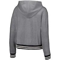 Sweat à capuche gris Lusso San Diego Padres Magnolia trois quarts zippé pour femme