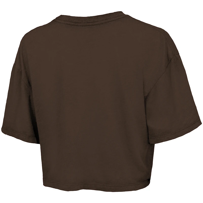 T-shirt court boxy marron Majestic Threads pour femme, motif San Diego Padres