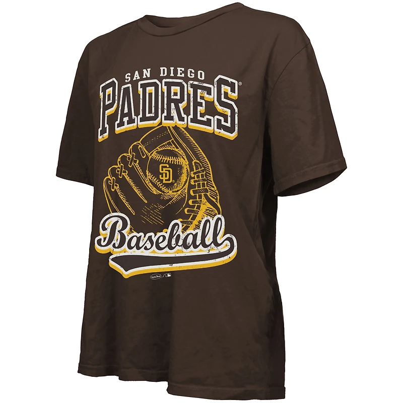 T-shirt surdimensionné pour femme Majestic Threads marron des Padres de San Diego