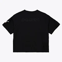 Women's Mitchell & Ness Black San Diego Padres Cooperstown Collection Phantom Cropped T-Shirt