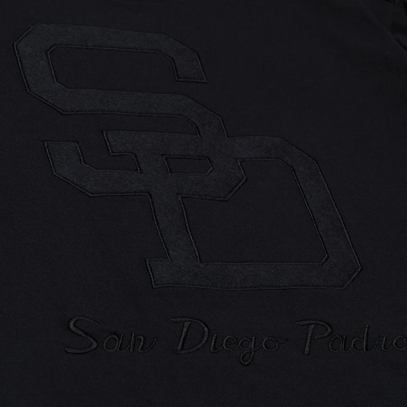 Women's Mitchell & Ness Black San Diego Padres Cooperstown Collection Phantom Cropped T-Shirt