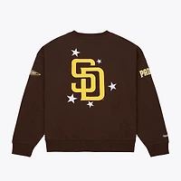 Sweat-shirt Mitchell & Ness marron pour femme, édition spéciale San Diego Padres.