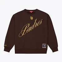 Women's Mitchell & Ness  Brown San Diego Padres Script Sweatshirt
