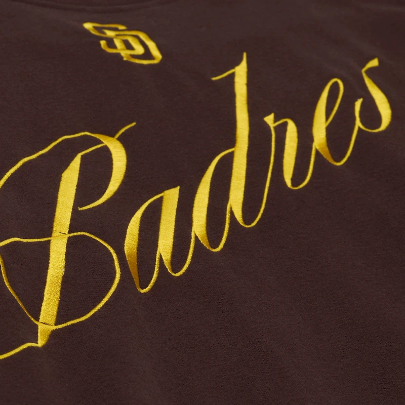 Women's Mitchell & Ness Brown San Diego Padres Script Sweatshirt
