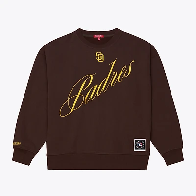 Sweat-shirt Mitchell & Ness marron pour femme, logo des Padres de San Diego