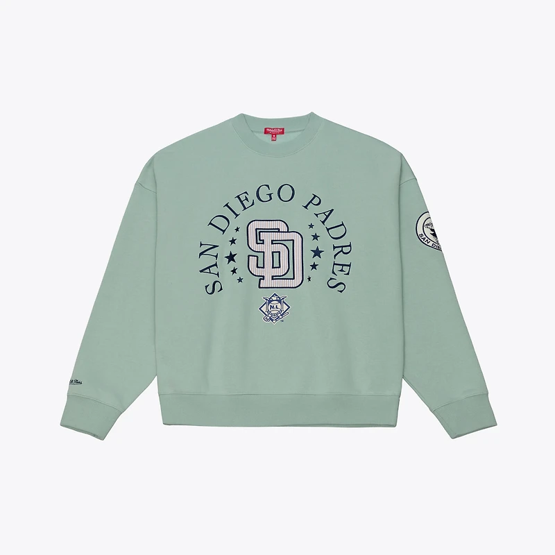 Women's Mitchell & Ness  Green San Diego Padres Yacht Rock Sweatshirt