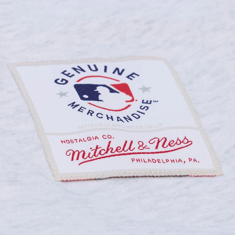 Women's Mitchell & Ness Heather Gray San Diego Padres Script Cropped Boxy T-Shirt