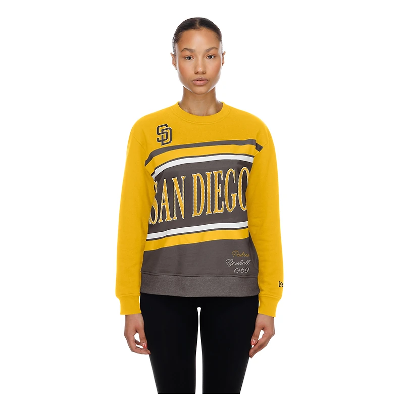 Women's New Era  Brown/Gold San Diego Padres Gameday Fleece Sweatshirt