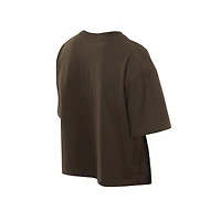 T-shirt boxy marron New Era pour femme avec logo métallisé des Padres de San Diego