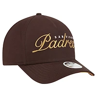 Women's New Era Brown San Diego Padres Metallic A-Frame 9FORTY Adjustable Hat
