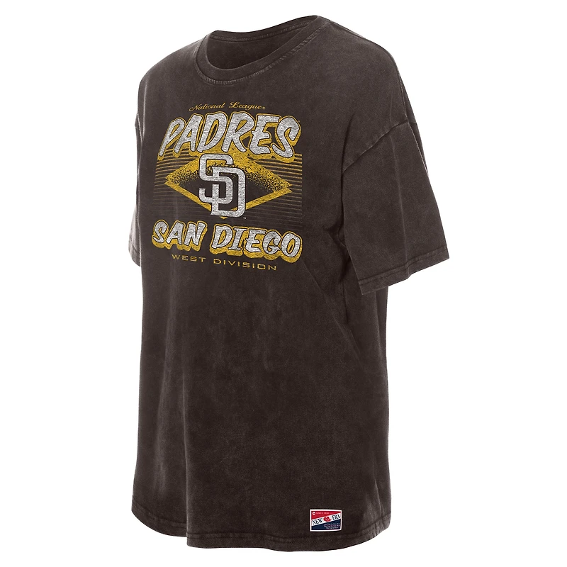 T-shirt oversize délavé minéral marron New Era pour femme des Padres de San Diego