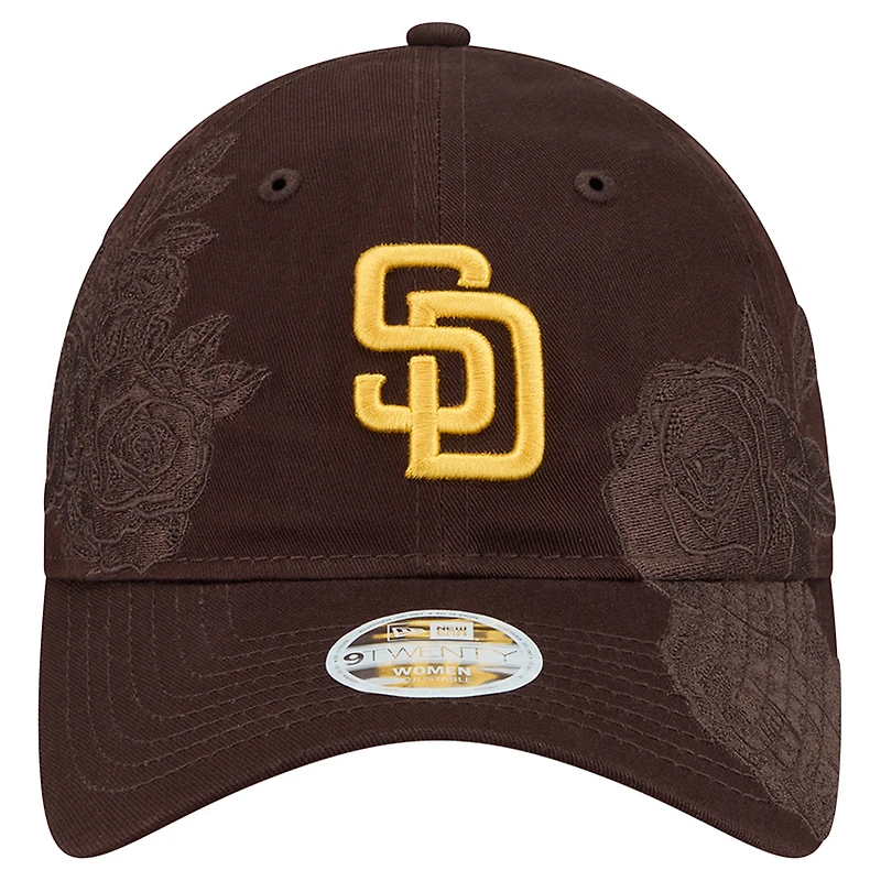 Women's New Era Brown San Diego Padres Roses 9TWENTY Adjustable Hat