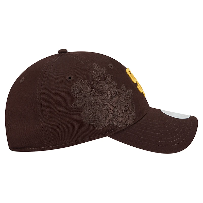 Women's New Era Brown San Diego Padres Roses 9TWENTY Adjustable Hat