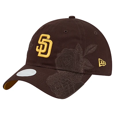 Women's New Era Brown San Diego Padres Roses 9TWENTY Adjustable Hat