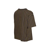 Women's New Era  Brown San Diego Padres Throwback Meshback Pinstripe Boxy T-Shirt