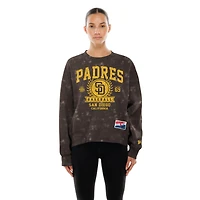 Women's New Era  Brown San Diego Padres Throwback Oversized Boxy Sweatshirt