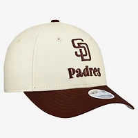 Women's New Era Cream/Brown San Diego Padres Primary 9FORTY M-Crown Adjustable Hat