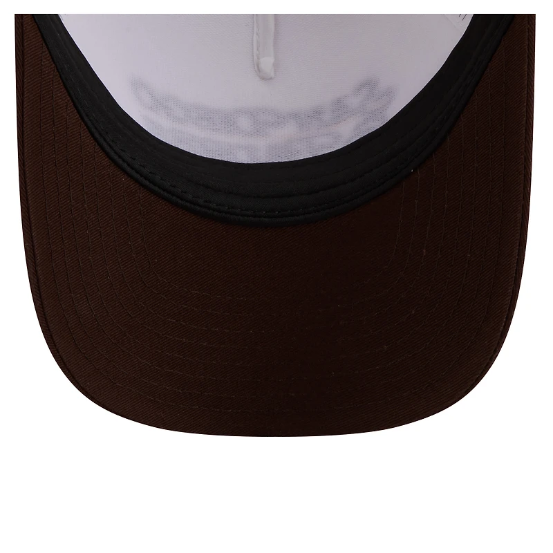 Women's New Era Light Beige/Brown San Diego Padres Retro 9FORTY M-Crown A-Frame Trucker Adjustable Hat