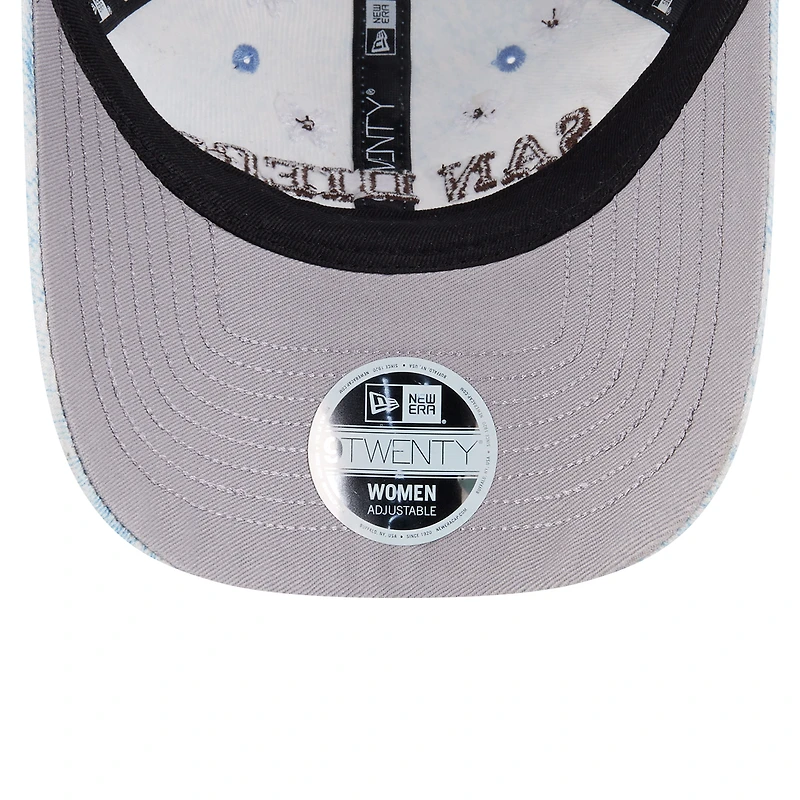 Women's New Era  Light Blue San Diego Padres Daisy All Over 9TWENTY Adjustable Hat