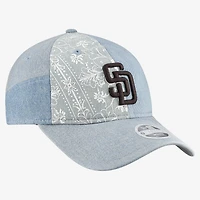 Women's New Era  San Diego Padres Denim Patchwork 9TWENTY Adjustable Hat