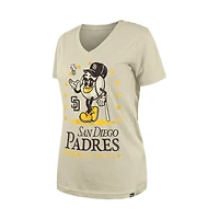 Women's New Era Sand San Diego Padres Little Miss 2 V-Neck T-Shirt