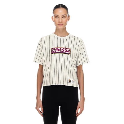 T-shirt à rayures blanches New Era San Diego Padres 2026 City Connect pour femmes