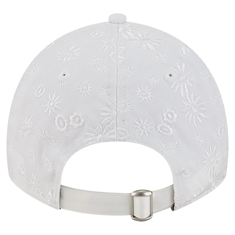 Casquette ajustable New Era blanche en maille florale 9TWENTY pour femme des Padres de San Diego