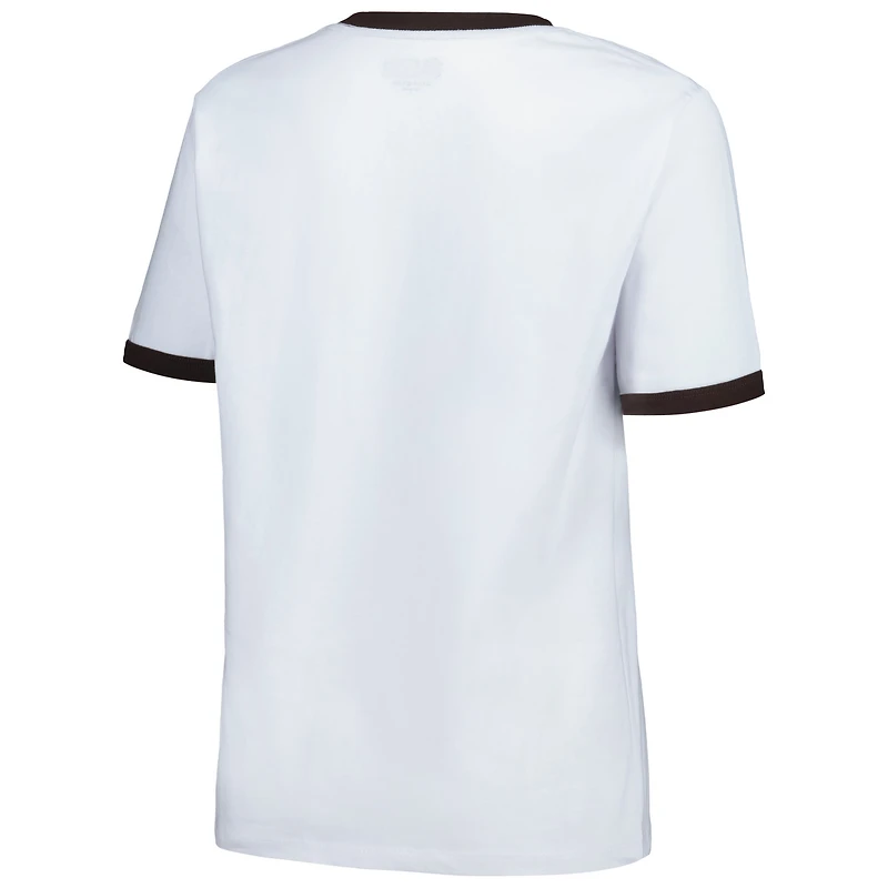 T-shirt surdimensionné Ringer New Era blanc pour femmes des San Diego Padres