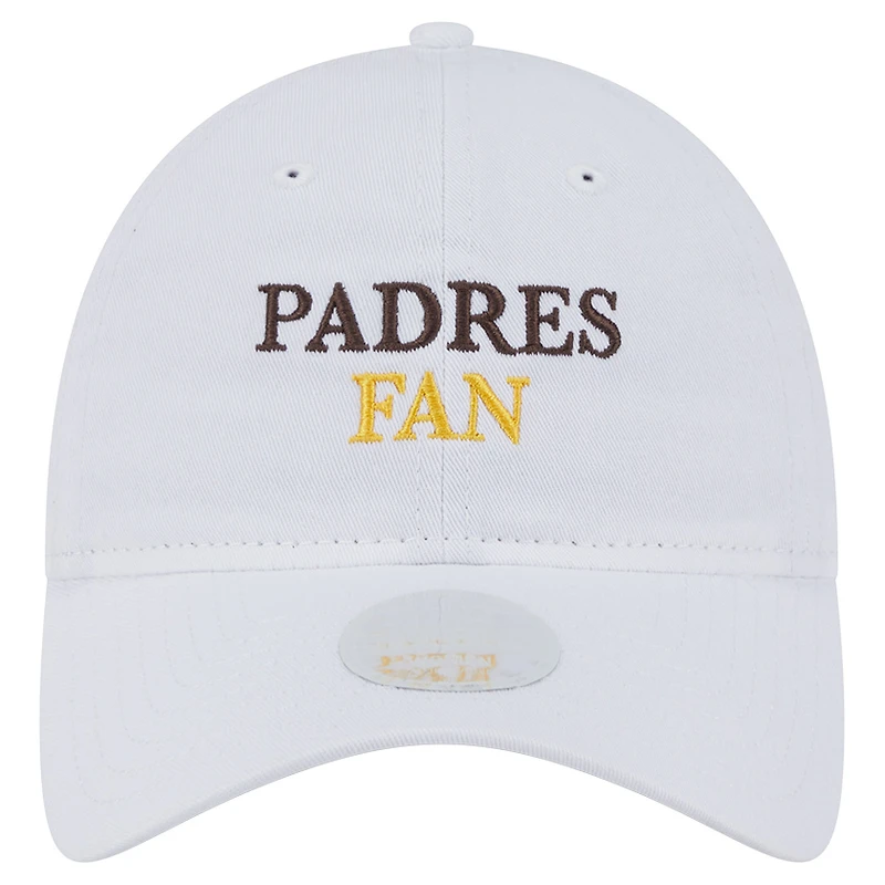 Women's New Era White San Diego Padres Team Fan 9TWENTY Adjustable Hat