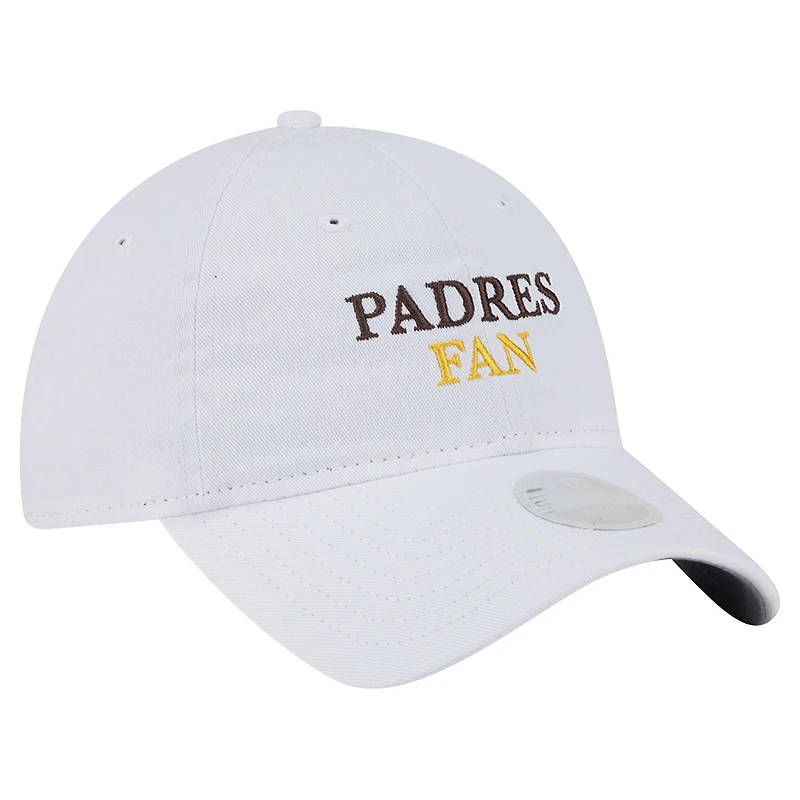 Women's New Era White San Diego Padres Team Fan 9TWENTY Adjustable Hat