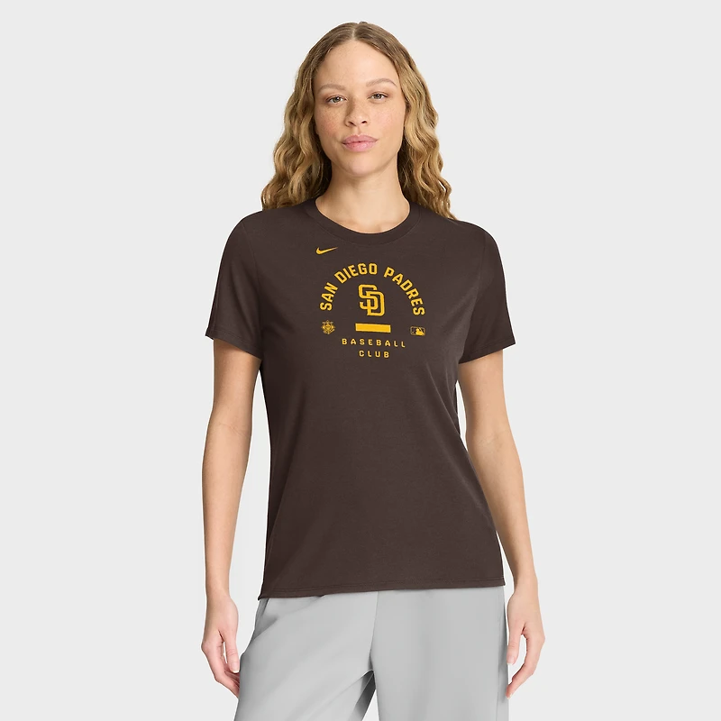 Women's Nike Brown San Diego Padres Authentic Collection Early Work Tri-Blend Dri-FIT T-Shirt