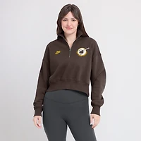 Sweat-shirt en molleton demi-zippé Nike marron San Diego Padres Cooperstown Collection Phoenix pour femme