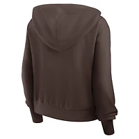 Sweat à capuche Nike marron San Diego Padres Cropped Chill entièrement zippé pour femme