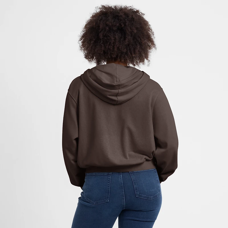 Sweat à capuche Nike marron San Diego Padres Cropped Chill entièrement zippé pour femme