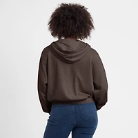Sweat à capuche Nike marron San Diego Padres Cropped Chill entièrement zippé pour femme