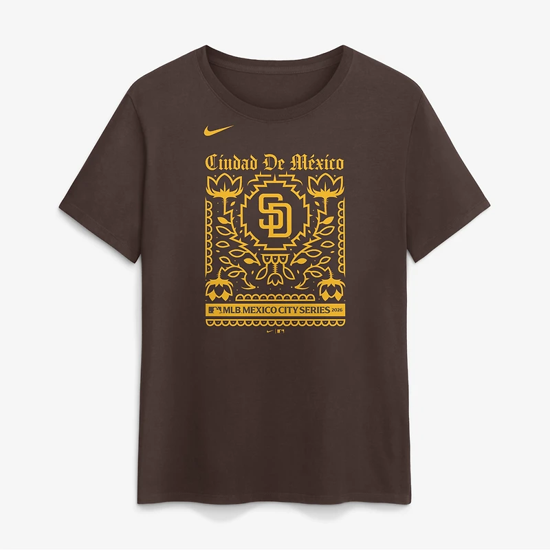 Women's Nike Brown San Diego Padres MLB World Tour: Mexico City Series 2026 T-Shirt
