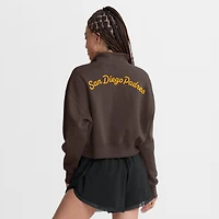 Sweat-shirt à demi-zip en polaire Nike marron San Diego Padres Primetime Phoenix pour femme