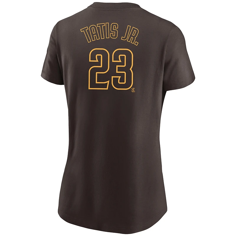 T-shirt avec nom et numéro des San Diego Padres Nike Fernando Tatis Jr. marron pour femme
