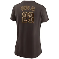 T-shirt avec nom et numéro des San Diego Padres Nike Fernando Tatis Jr. marron pour femme