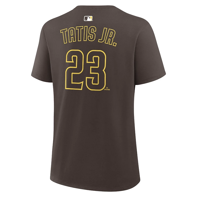 Women's Nike Fernando Tatis Jr. Brown San Diego Padres Name & Number T-Shirt