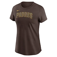Women's Nike Jackson Merrill Brown San Diego Padres Cooperstown Collection Fuse Name & Number T-Shirt