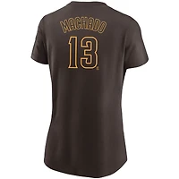 Women's Nike Manny Machado Brown San Diego Padres Name & Number T-Shirt