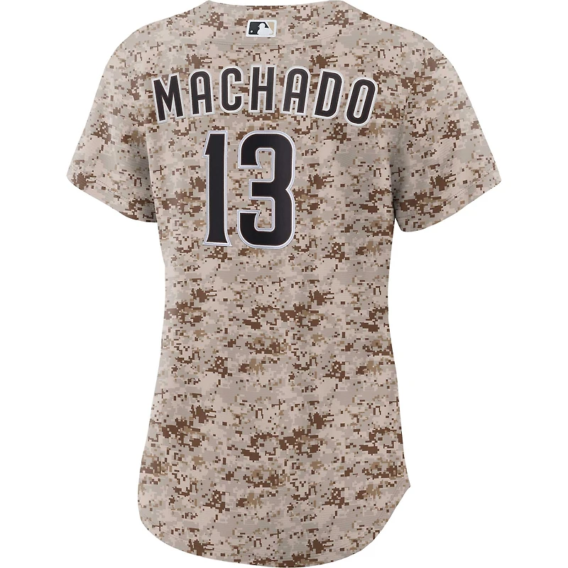 Maillot Nike Manny Machado Camo San Diego Padres USMC Alternate Replica Player pour femme