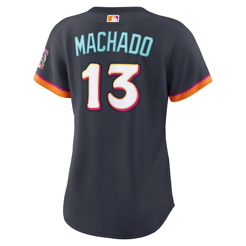 Maillot Nike Manny Machado Obsidian San Diego Padres 2026 City Connect Stadium pour femme