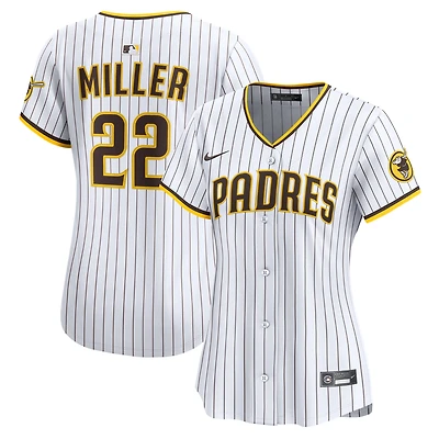 Maillot Nike Mason Miller blanc pour femme, édition limitée, des Padres de San Diego à domicile