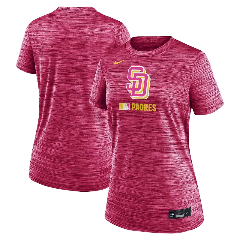 T-shirt Nike rose authentique City Connect Velocity Dri-FIT pour femme, collection San Diego Padres