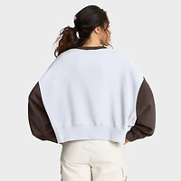 Women's Nike White/Brown San Diego Padres Oversized High Hip Fleece Sweatshirt