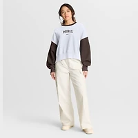 Sweat-shirt polaire oversize montant pour femme Nike blanc/marron San Diego Padres