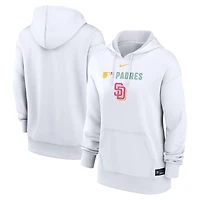 Sweat à capuche Therma-FIT Nike City Connect Authentic Collection pour femme, blanc, San Diego Padres
