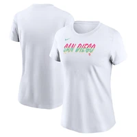 T-shirt Nike blanc avec logo San Diego Padres City Connect pour femme